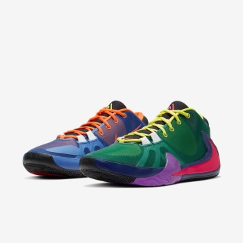 Nike Zoom Freak 1 Multi - Férfi Kosárlabda Cipő - Narancssárga/Fekete/Kék/Sárga